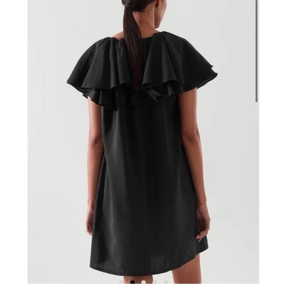 COS Ruffled Tunic Black Dress - Picture 2 of 12